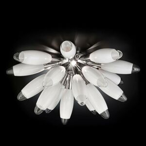 Metallux Bílé skleněné stropní světlo Flo, 55 cm