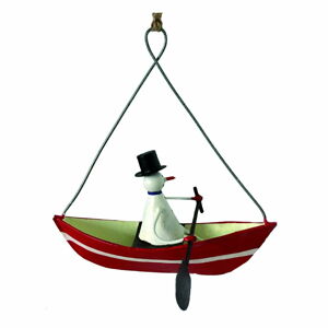 Vánoční závěsná ozdoba G-Bork Snowman in Rowboat