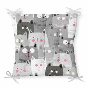 Podsedák na židli Minimalist Cushion Covers Gray Cats, 40 x 40 cm