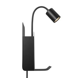 Nordlux Nástěnné světlo Roomi s policí a USB, černá