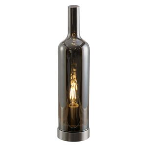 Nino Leuchten Skleněná stolní lampa Bottle, kouřově šedá