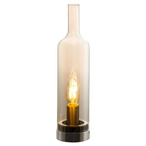 Nino Leuchten Skleněná stolní lampa Bottle, jantarová