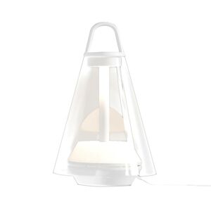 Prandina Prandina Shuttle stolní lampa bílá, čiré sklo