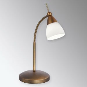 Paul Neuhaus Klasická LED stolní lampa Pino, mosaz starobylá