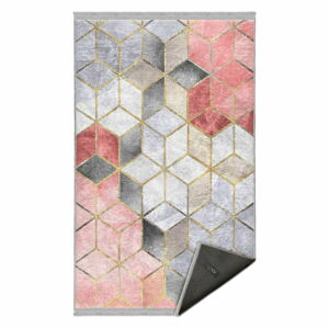Šedo-růžový pratelný koberec 80x140 cm – Mila Home