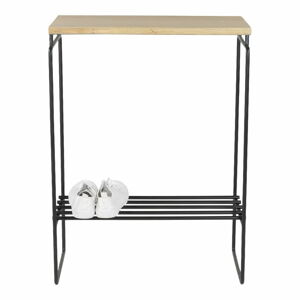 Konzolový stolek v černo-přírodní barvě s deskou z dubového dřeva 29x57 cm Clint – Spinder Design
