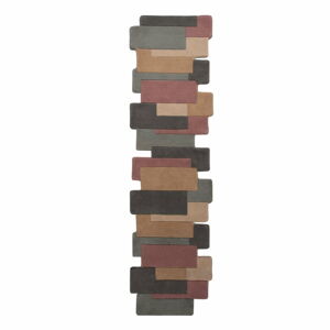 Vlněný běhoun Flair Rugs Collage Earthy, 60 x 230 cm