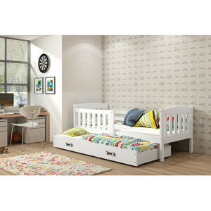Dětská postel KUBUS s výsuvnou postelí 90x200 cm - bílá Bílá