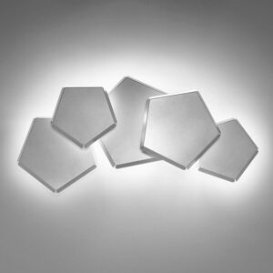 Selène LED nástěnné světlo Pleiadi stříbrné, pět zdrojů