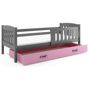 Dětská postel KUBUS s úložným prostorem 80x190 cm - grafit Ružové