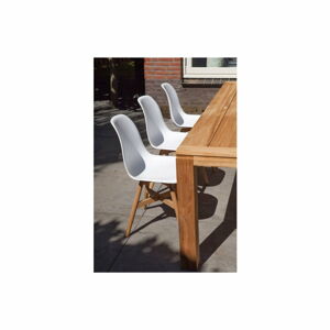 Dřevěno-plastová zahradní židle v bílo-přírodní barvě Lotus – Exotan