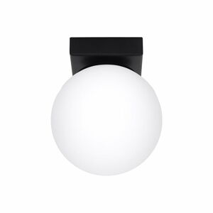 Černé stropní svítidlo se skleněným stínidlem ø 12 cm Umerta – Nice Lamps