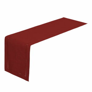 Karmínově červený běhoun na stůl Unimasa, 150 x 41 cm