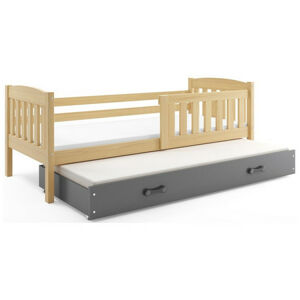 Dětská postel KUBUS s výsuvnou postelí 80x190 cm - borovice Šedá