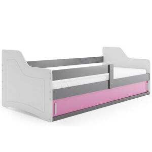 Dětská postel SOFIX s úložným prostorem 80x160 cm - grafit Ružové