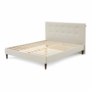 Béžová dvoulůžková postel Bobochic Paris Rory Dark, 160 x 200 cm