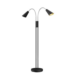 Lucande Lucande Medira stojací lampa, dvoužárovková, černá