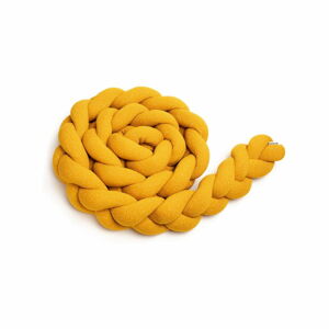 Hořčicově žlutý bavlněný pletený mantinel T-TOMI , délka 360 cm