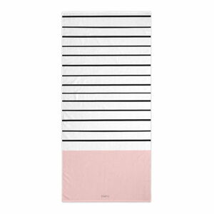Osuška v černobílé a růžové barvě 70x150 cm Blush – Blanc