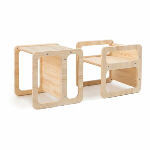 Dětské židle z borovicového dřeva v sadě 2 ks Montessori – Little Nice Things