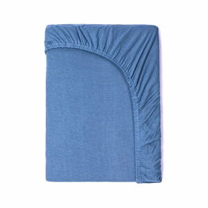 Dětské modré bavlněné elastické prostěradlo Good Morning, 60 x 120 cm