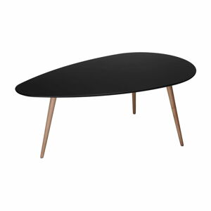Černý konferenční stolek s nohami z bukového dřeva Furnhouse Fly, 116 x 66 cm
