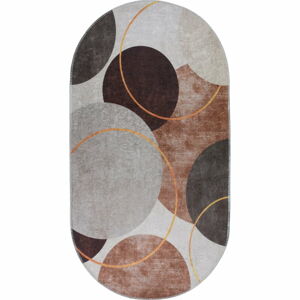 Pratelný koberec v hnědo-krémové barvě 80x120 cm Oval – Vitaus