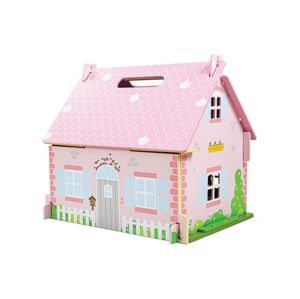 Bigjigs Toys Bigjigs Toys - Přenosný dřevěný domeček pro panenky