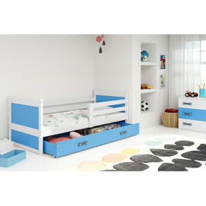 Dětská patrová postel ERYK 200x90 cm Modrá Bílá