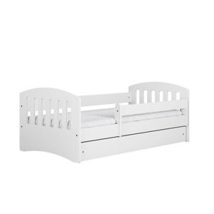 Dětská postel bez úložného prostoru Classic 80x140 cm Pěnová matrace Bílá