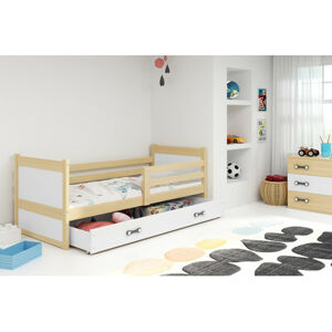 Dětská postel s výsuvnou postelí ERYK 190x80 cm Bílá Borovice
