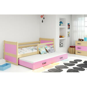 Dětská postel s výsuvnou postelí RICO 200x90 cm Ružové Borovice