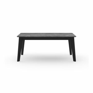 Černý rozkládací jídelní stůl s deskou v dekoru betonu 100x180 cm Shadow – TemaHome