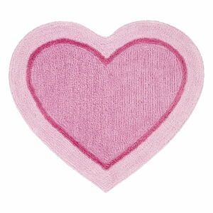 Růžový dětský koberec ve tvaru srdce Catherine Lansfield Heart, 50 x 80 cm