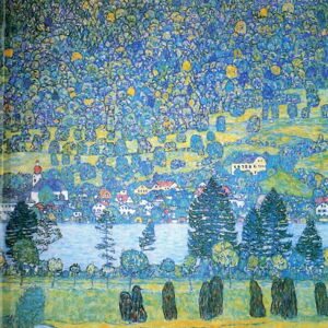 Obraz - reprodukce 50x50 cm Lake, Gustav Klimt – Fedkolor