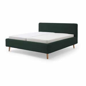 Tmavě zelená čalouněná dvoulůžková postel 160x200 cm Mattis Cord – Meise Möbel