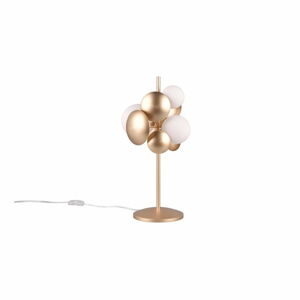 Stolní lampa se skleněným stínidlem ve zlato-bílé barvě (výška 50 cm) Bubble – Trio Select
