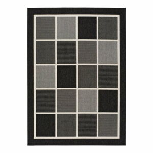 Černošedý venkovní koberec Universal Nicol Squares, 140 x 200 cm