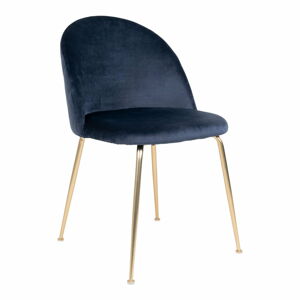 Sametové jídelní židle v modro-zlaté barvě v sadě 2 ks Geneve – House Nordic