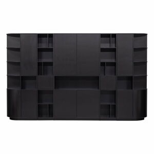 Černá modulární knihovna z borovicového dřeva 346x210 cm Finca – WOOOD