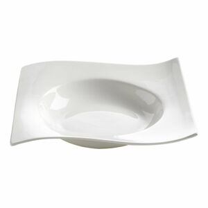 Bílý porcelánový hluboký talíř Maxwell & Williams Motion, 22 x 22 cm