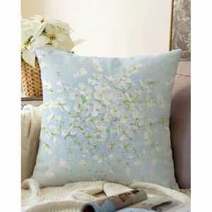 Modrý povlak na polštář s příměsí bavlny Minimalist Cushion Covers Blossom, 55 x 55 cm