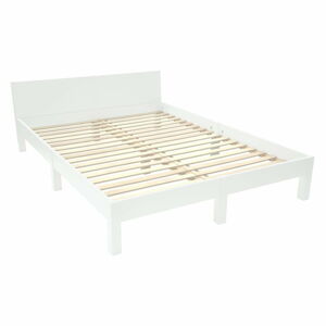 Bílá dvoulůžková postel z bukového dřeva s roštem 140x200 cm Dabi – Ragaba