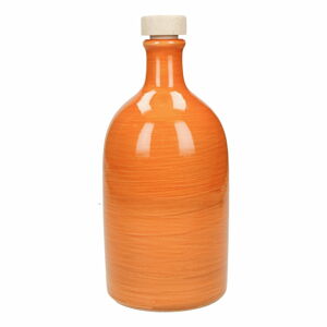 Oranžová keramická láhev na olej Brandani Maiolica, 500 ml