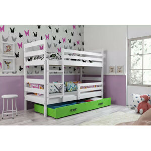 Dětská patrová postel ERYK 80x160 cm - bílá Zelená