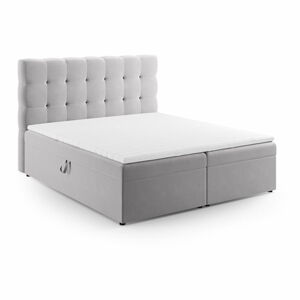Světle šedá boxspring postel s úložným prostorem 180x200 cm Bali – Cosmopolitan Design
