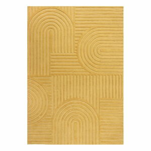 Žlutý vlněný koberec Flair Rugs Zen Garden, 160 x 230 cm