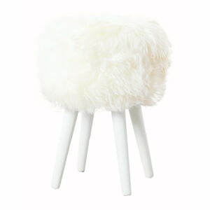 Stolička s bílým sedákem z ovčí kožešiny Native Natural White, ⌀ 30 cm