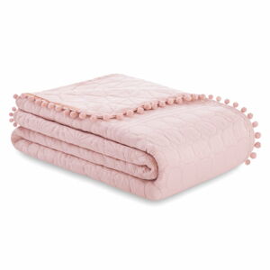 Pudrově růžový přehoz na postel AmeliaHome Meadore, 200 x 220 cm