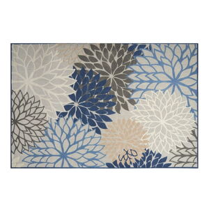 Modro-krémový pratelný koberec s příměsí bavlny 100x150 cm Geo Flowers – Conceptum Hypnose